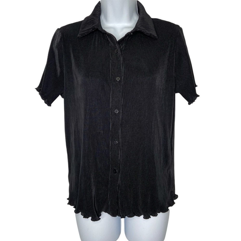 Rachel Zoe Ribbed Blouse Lettuce Hem NWT